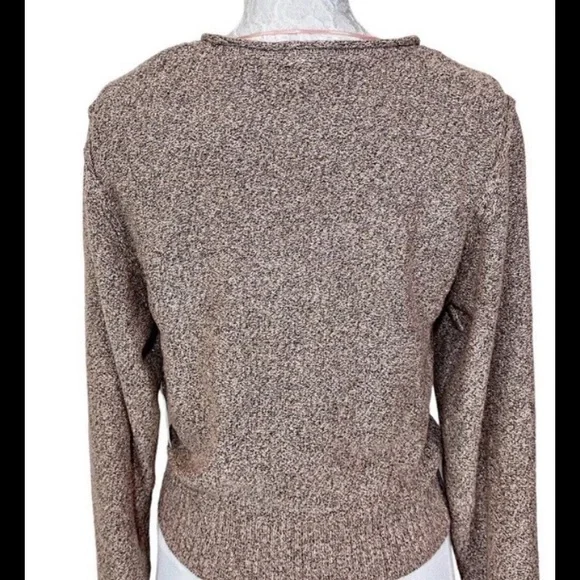 FREE PEOPLE Sweater GOING FOR THE GOLD Rose Pink & Glitter Gold Faux Wrap SZ XS - Picture 9 of 15